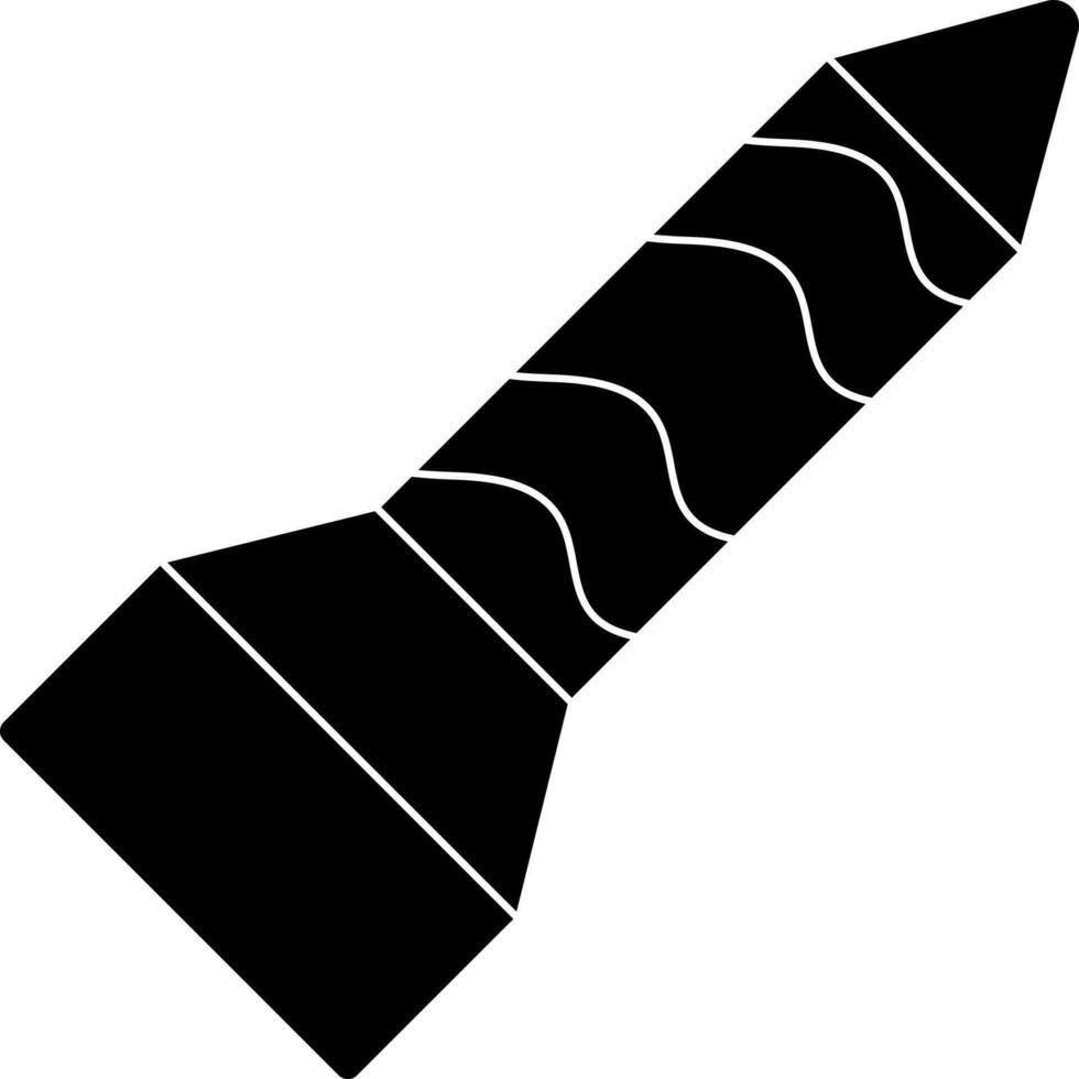 Black and White Rocket Crackers Icon Or Symbol. vector