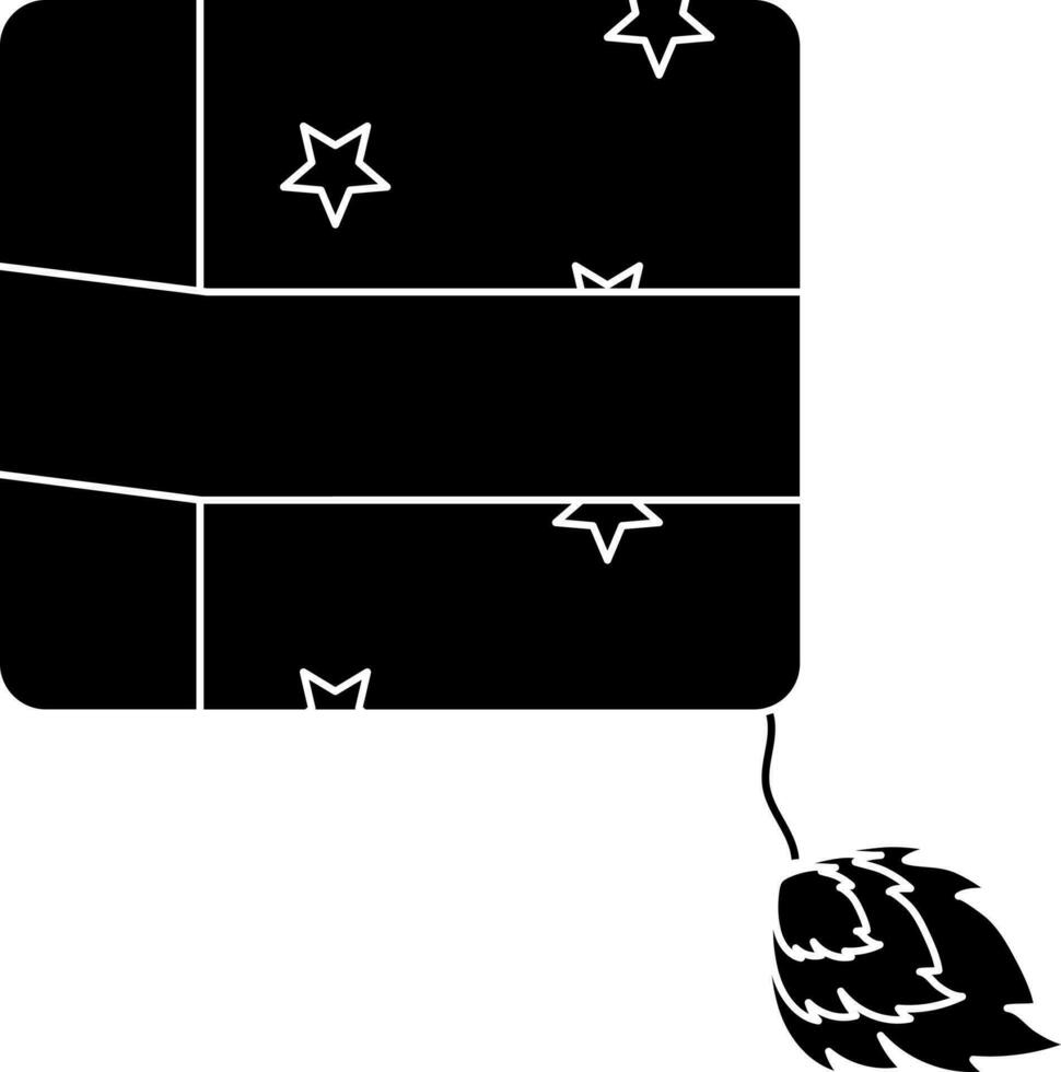 Black and White Firecracker Box Icon Or Symbol. vector