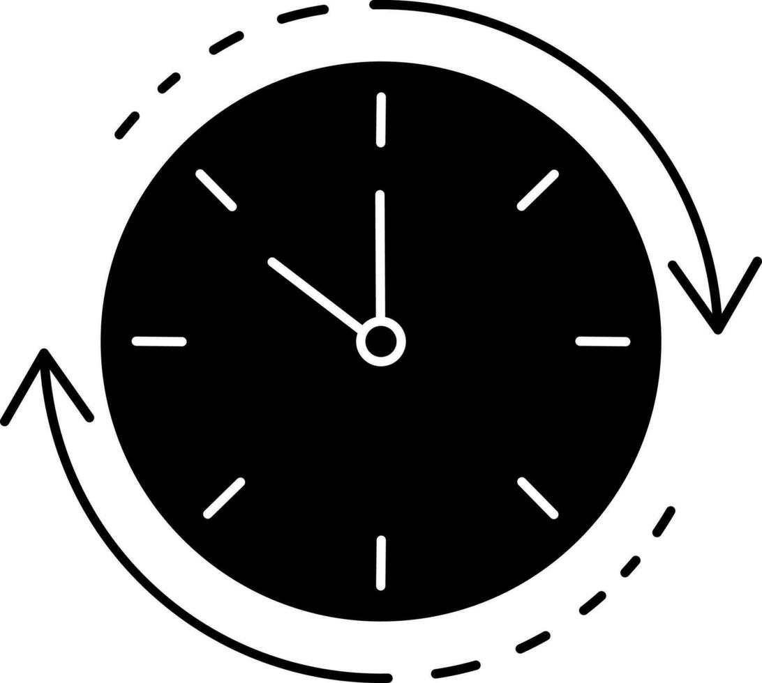 reloj icono en negro y blanco color. vector