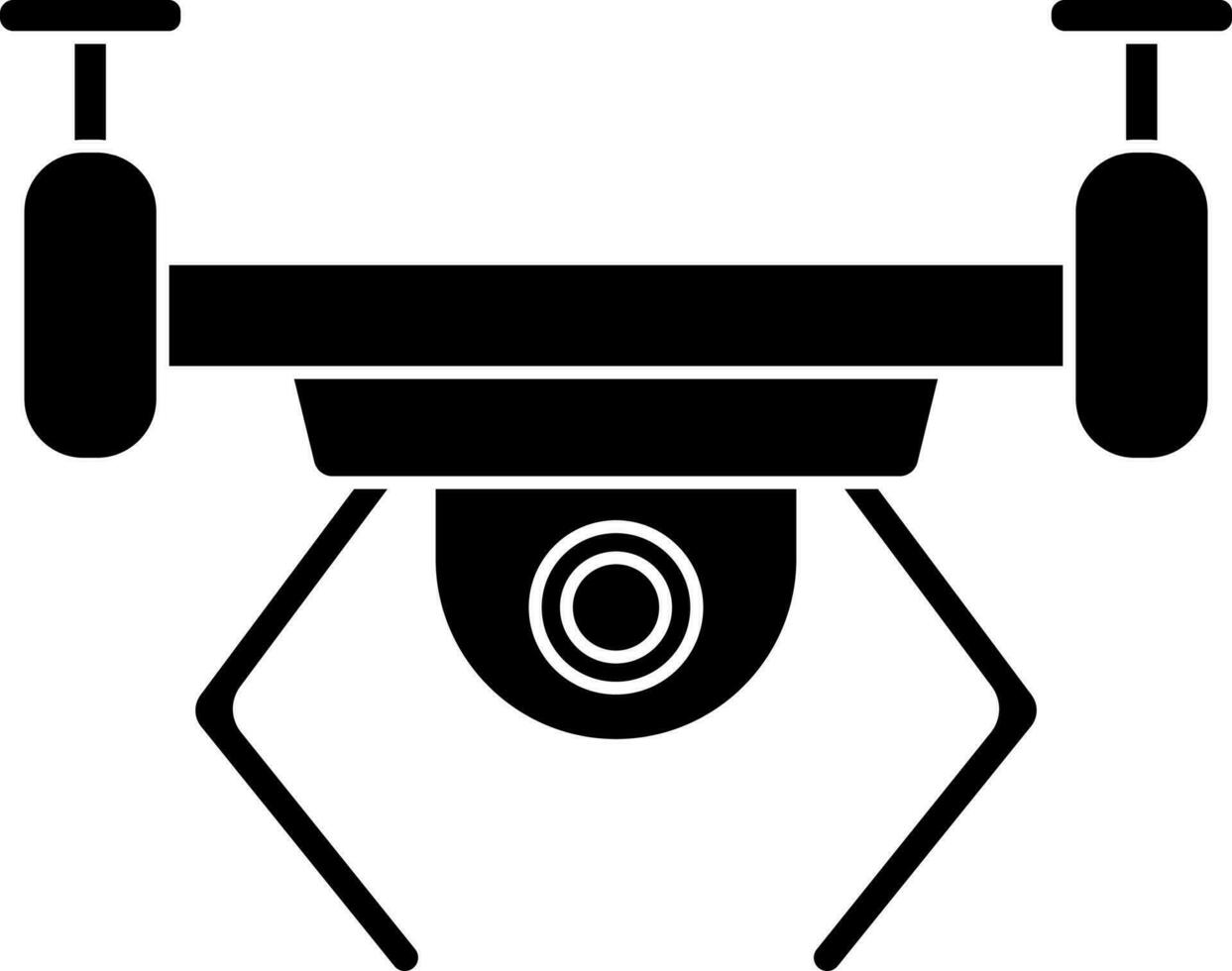 Drone Camera Icon In Black and White Color. vector