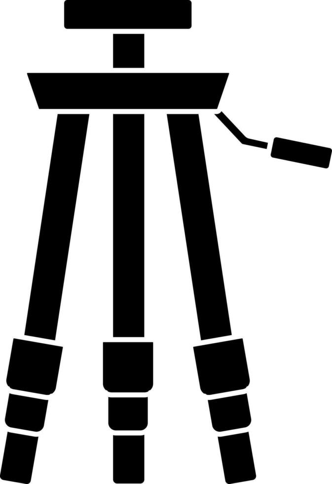 trípode icono en negro y blanco color. vector