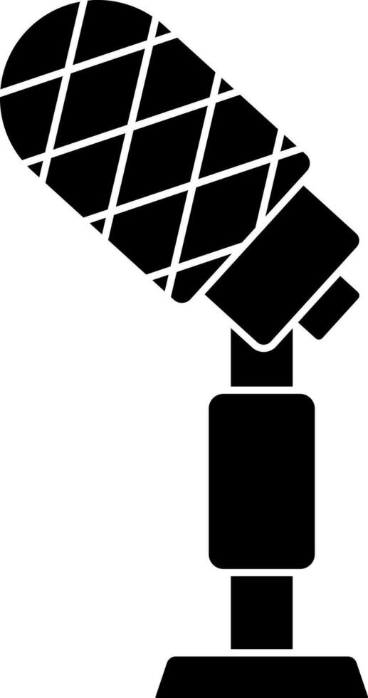 Studio Microphone Icon In Black and White Color. vector