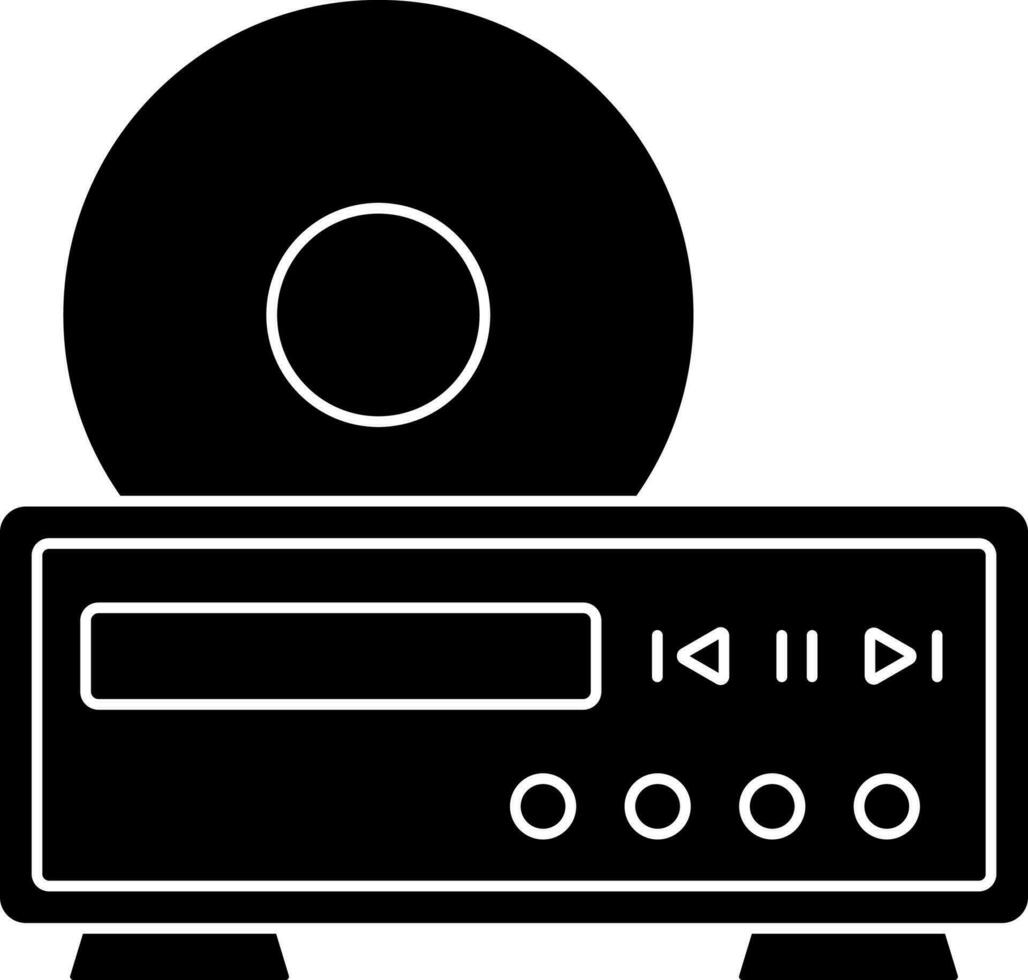 DVD Player Icon In Glyph Style. vector