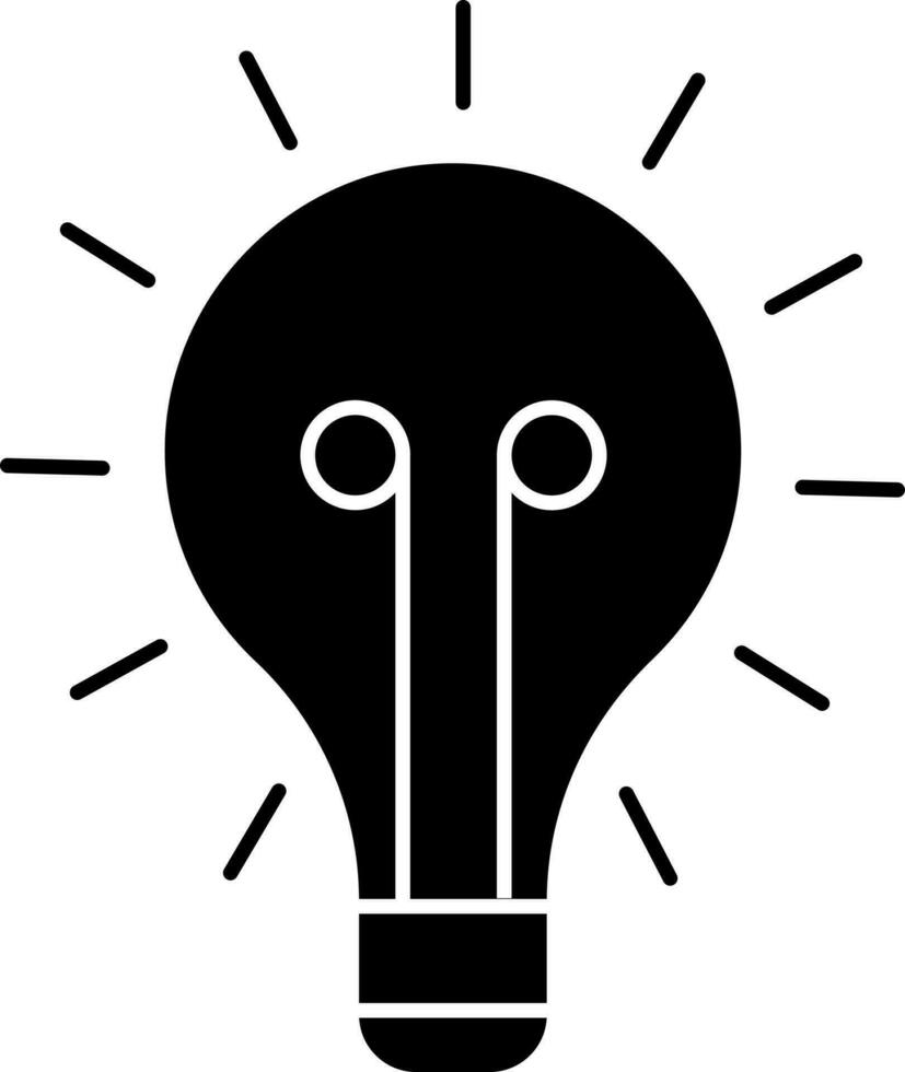Light Bulb Icon Or Symbol In Black And White Color. vector