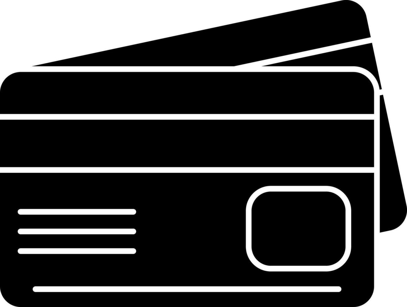 Black and White Payment Card Icon Or Symbol. vector