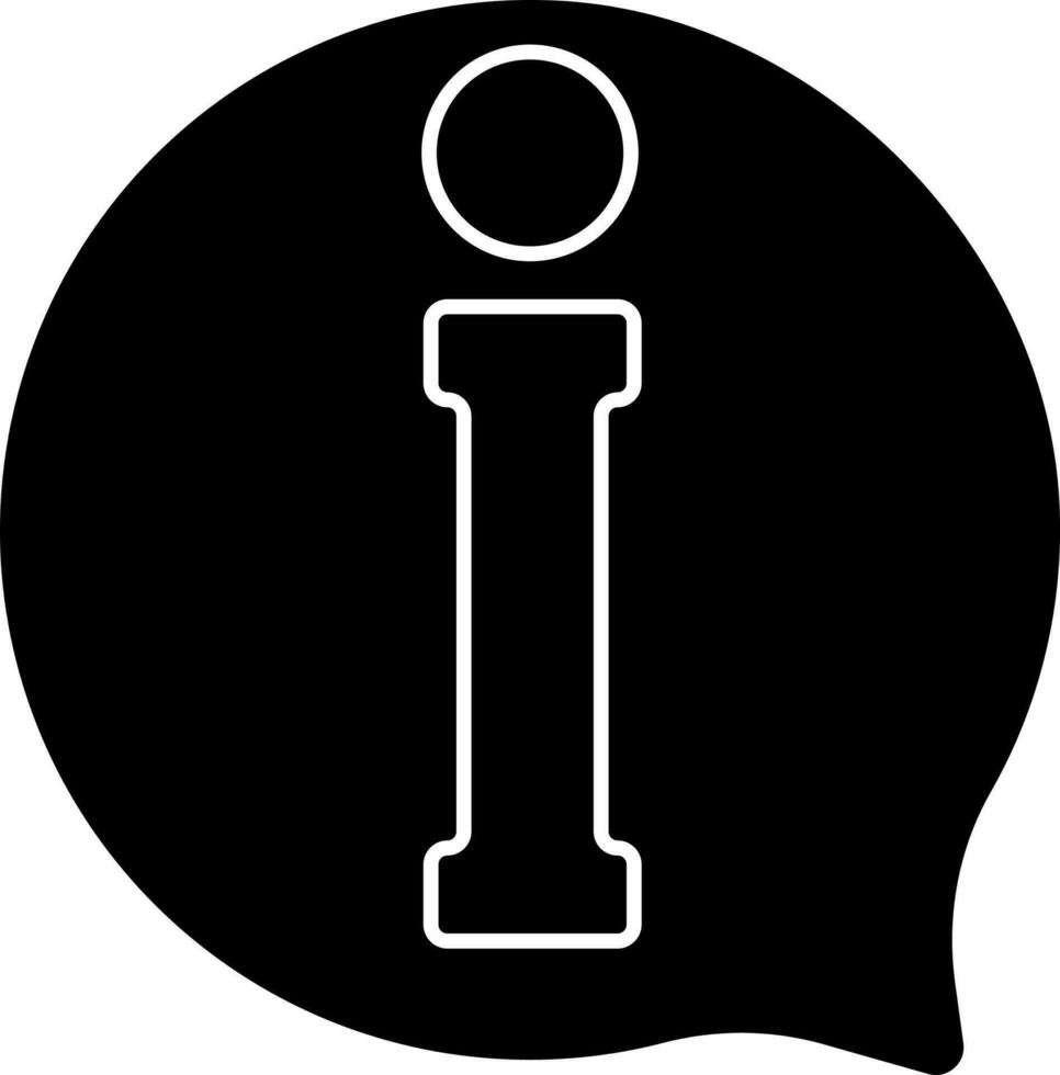 Glyph Style Chat Info Icon Or Symbol. vector