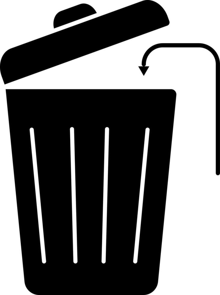 Isolated Dustbin Icon In Black And White Color. vector