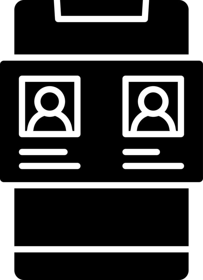 Online Voting Or Candidate List Icon In Black and White Color. vector