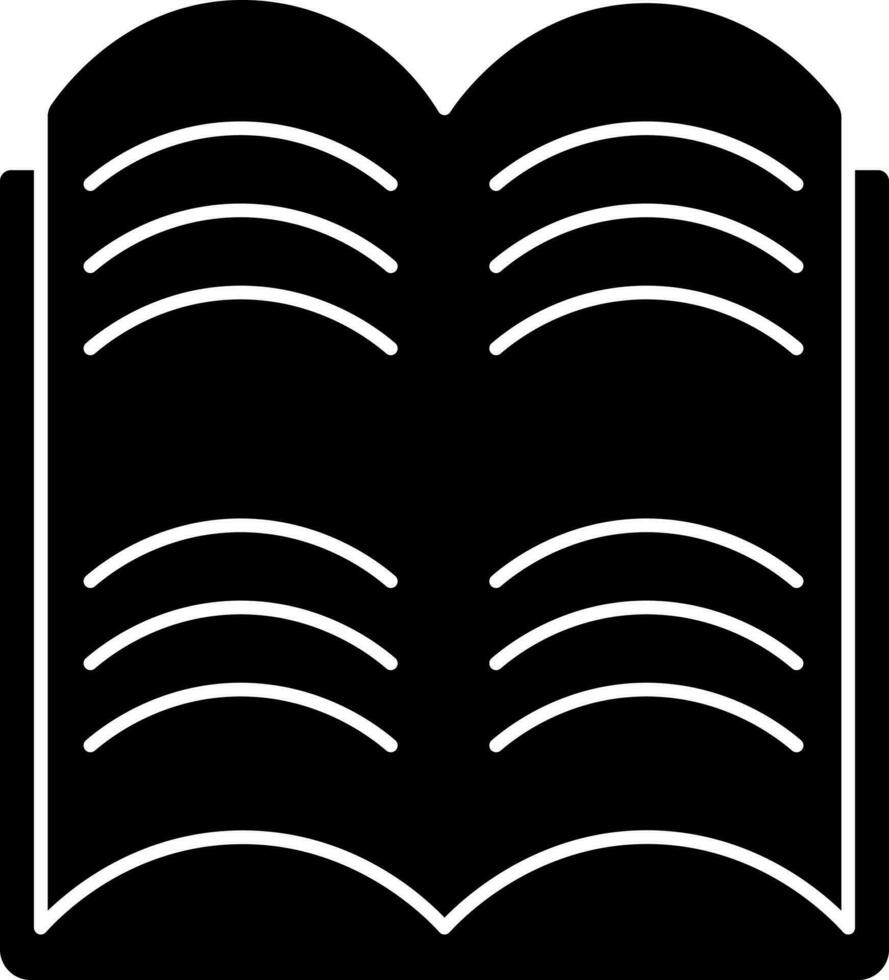 Black And White Open Book Icon Or Symbol. vector