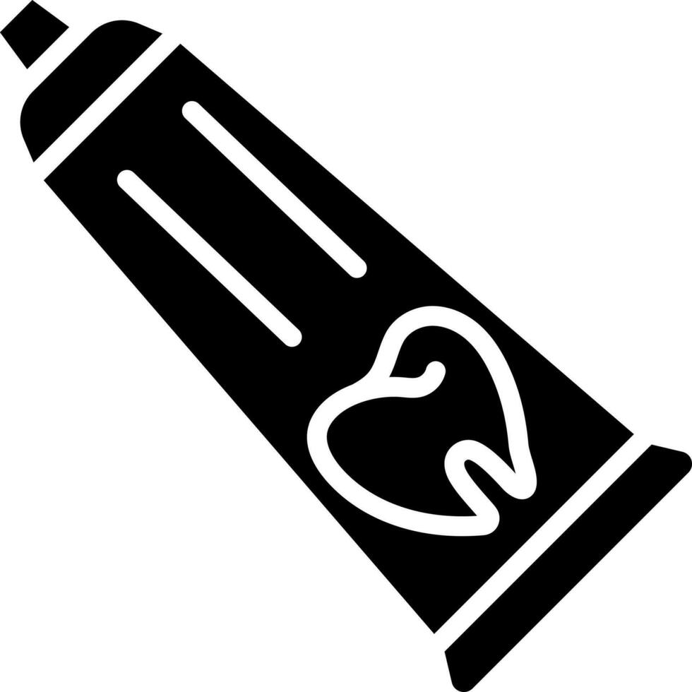 Toothpaste Icon In Black and White Color. vector