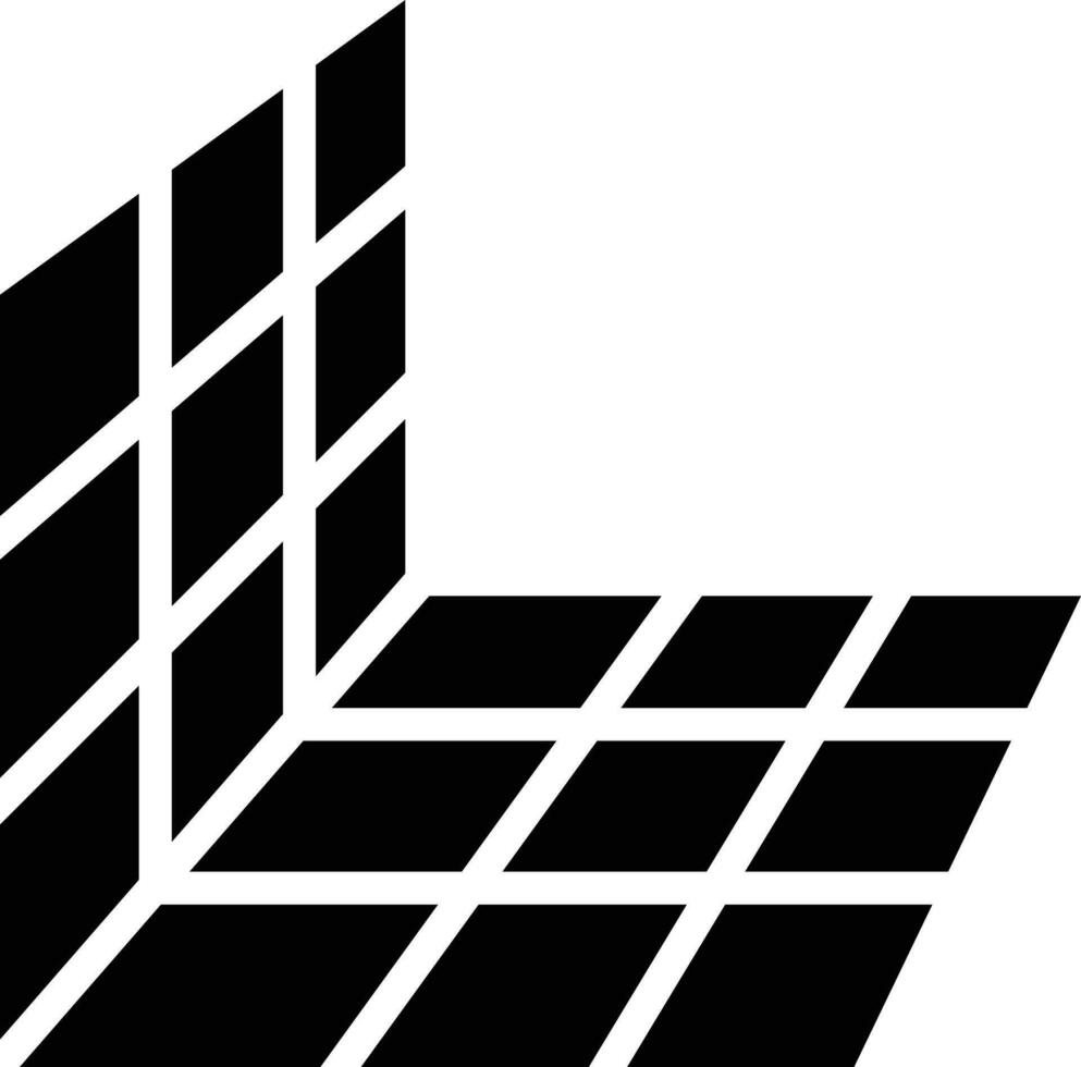 glifo estilo perspectiva cuadrícula icono o símbolo. vector