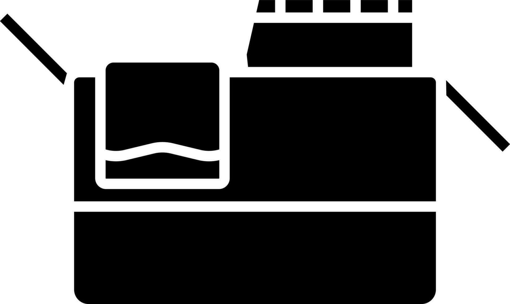 Clothes Box Icon In Black and White Color. vector