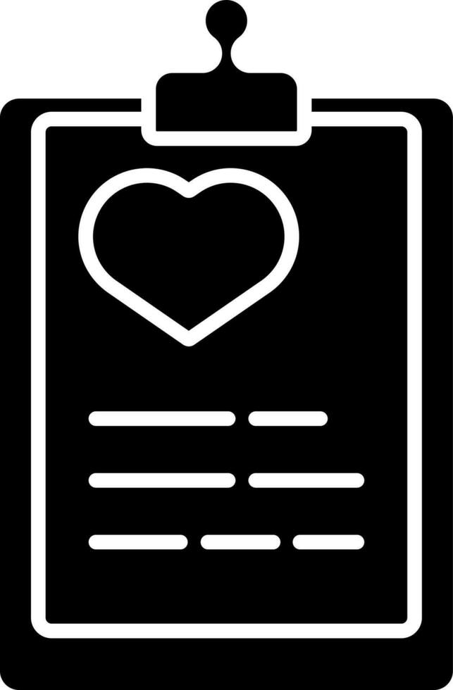 Black and White Color Cardiac Report Icon. vector