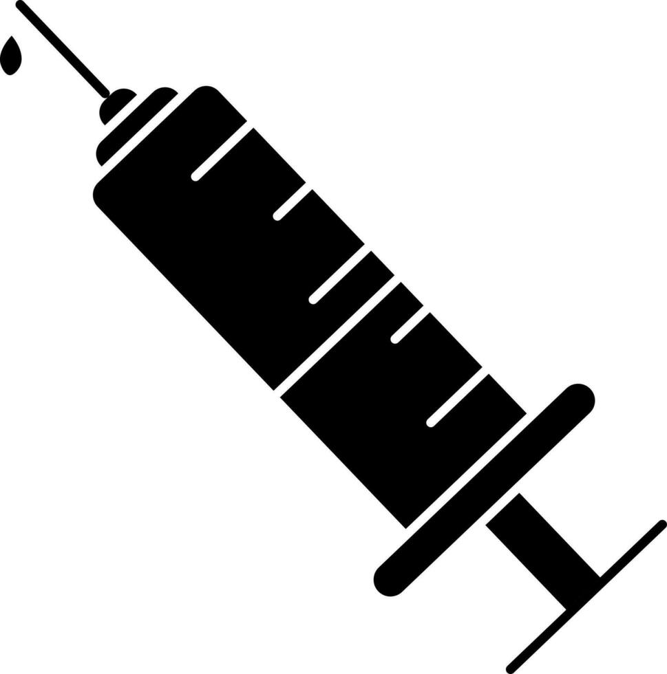 Syringe Icon In Black and White Color. vector