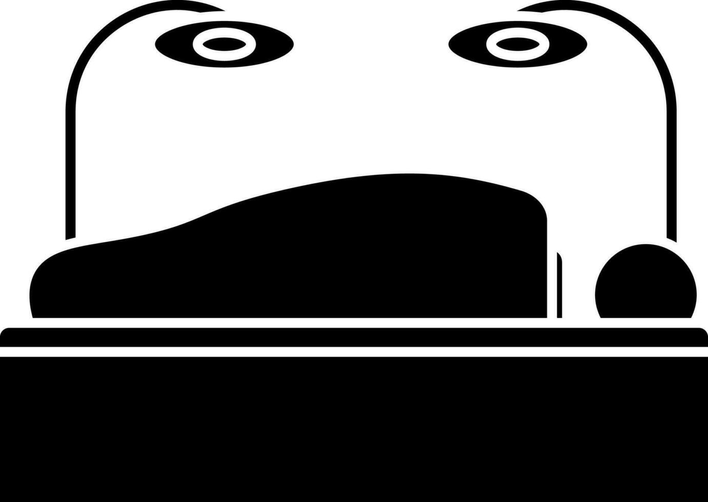 Isolated Operating Table Icon In Black and White Color. vector