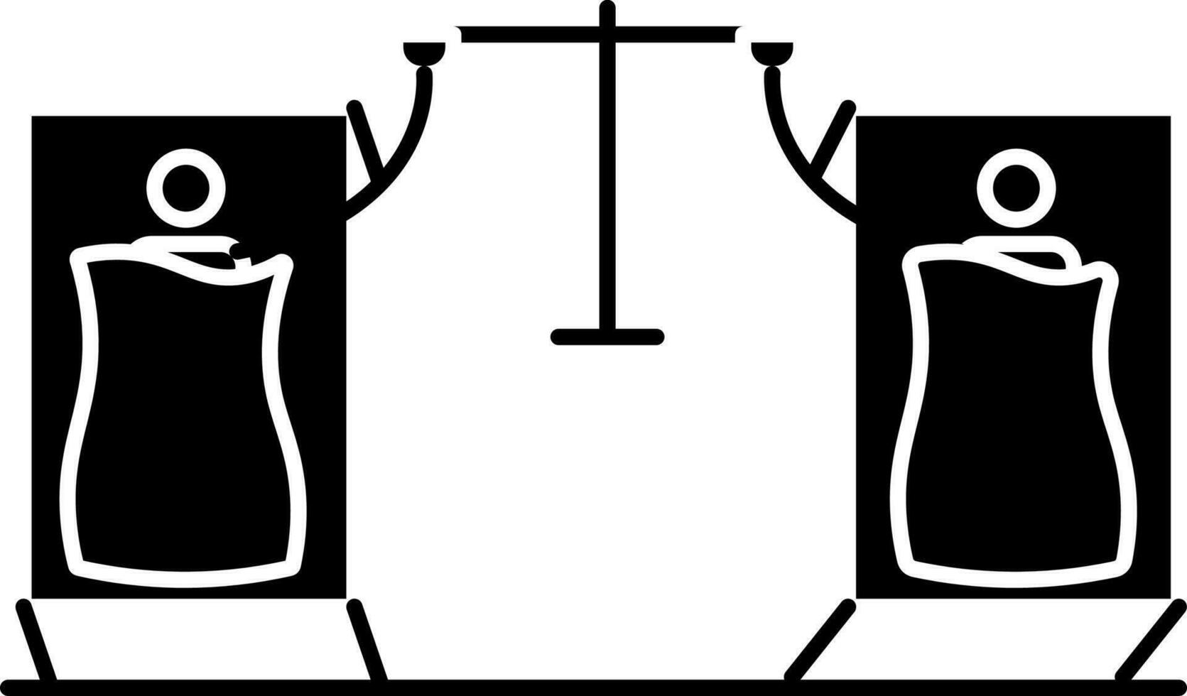 Two Patient In Bed On A drip Icon In Black and White Color. vector