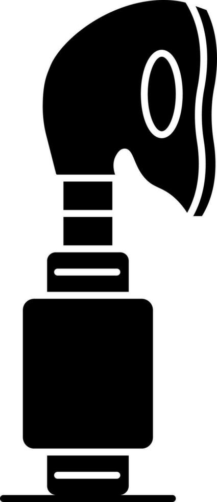 oxígeno máscara icono en negro y blanco color. vector