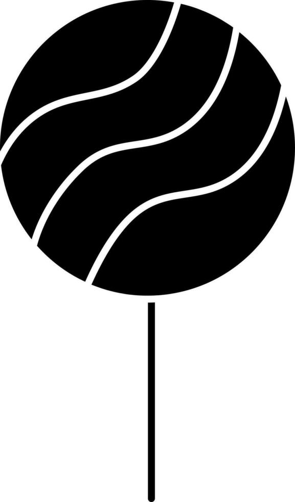 Lollipop Icon In Black and White Color. vector