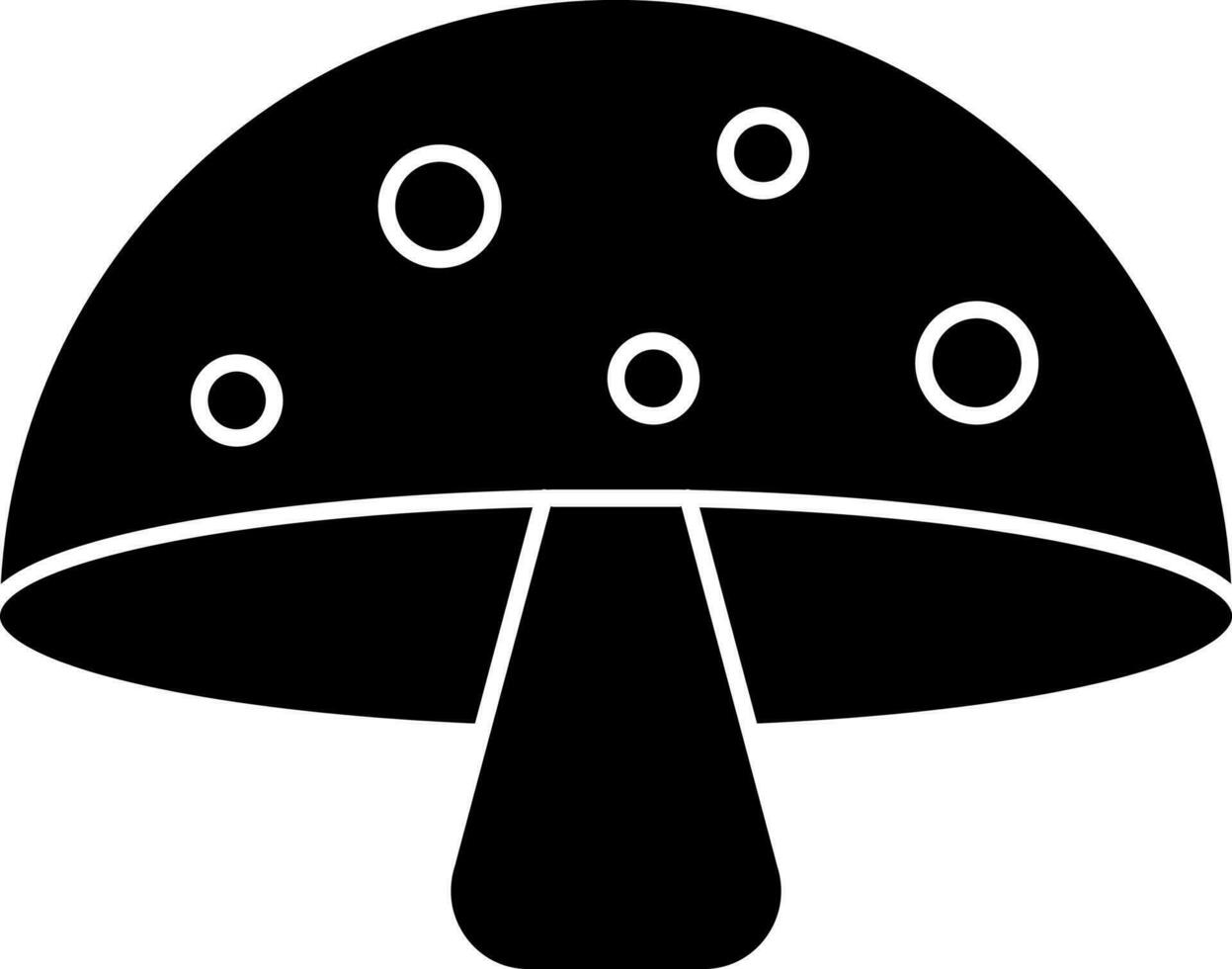 Isolated Mushroom Icon In Black and White Color. vector