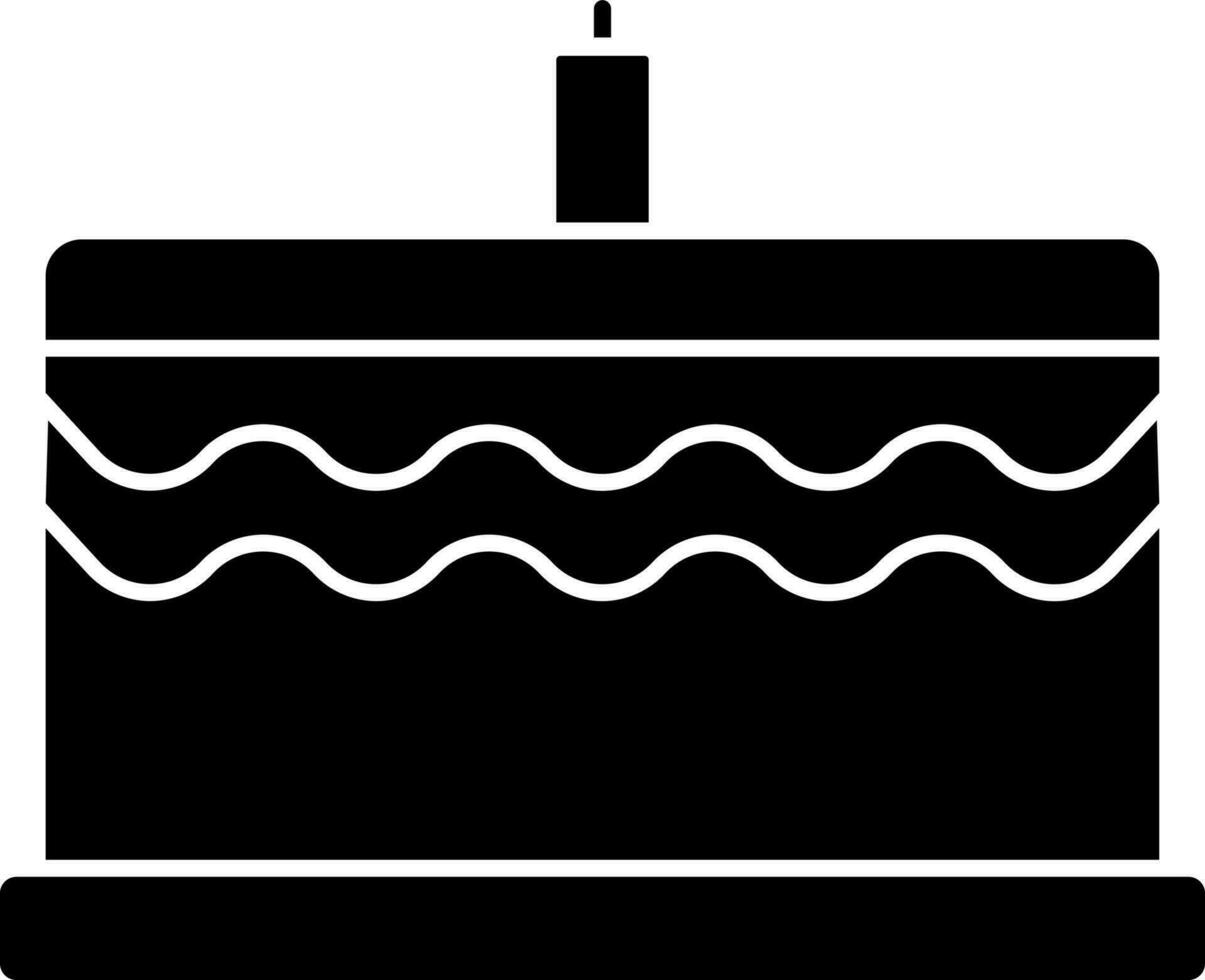 Illustration Of Cake Icon In Black and White Color. vector