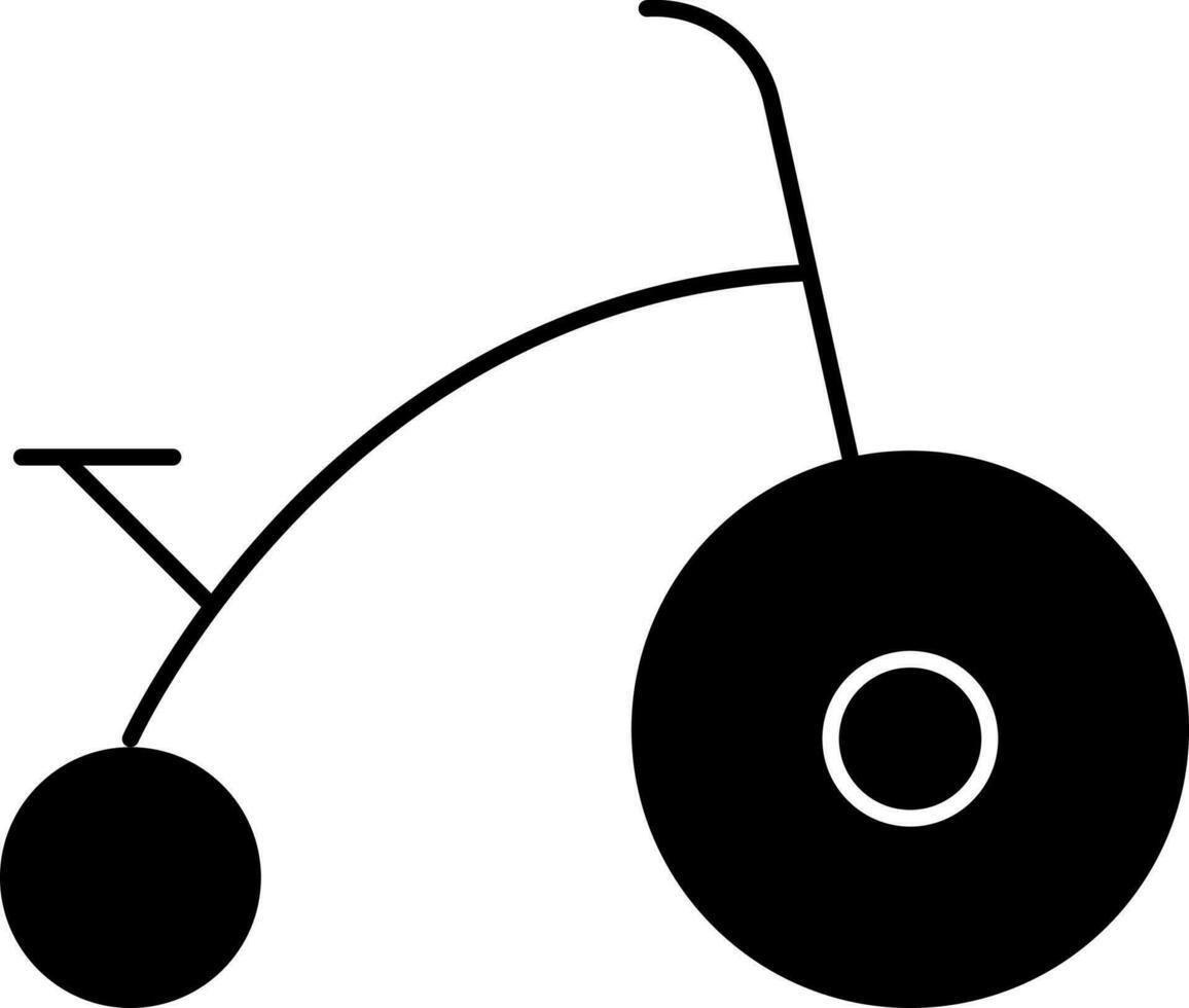 Baby Bike Icon In Glyph Style. vector