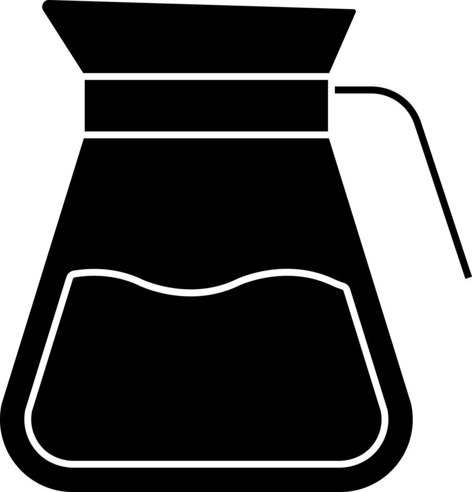 Jug Or Glass Pot Icon In Black and White Color. vector