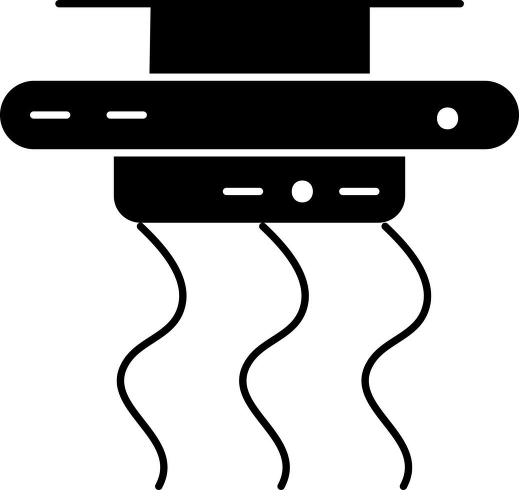 Smoke Detector Icon In Black and White Color. vector