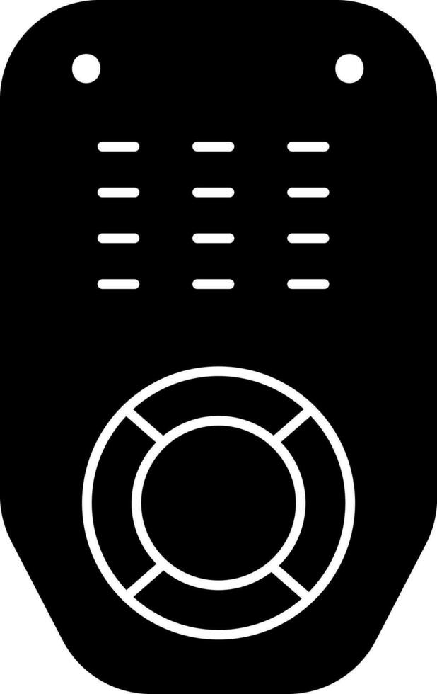 remoto controlar icono en negro y blanco color. vector