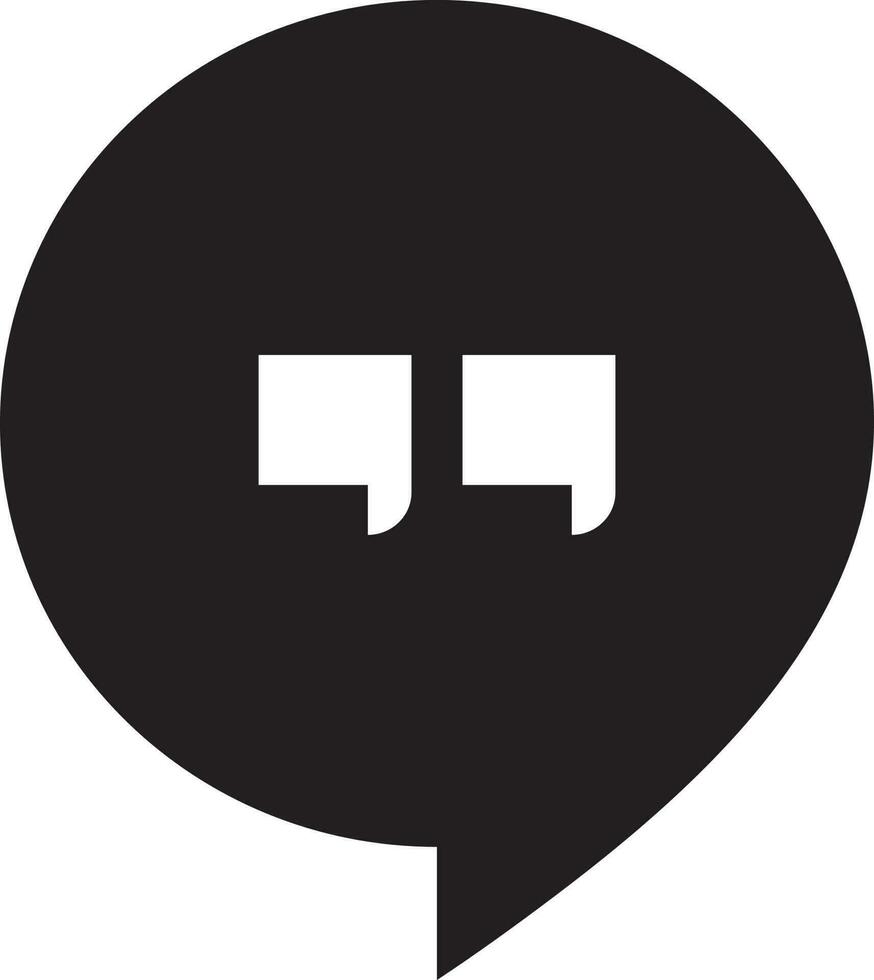 Black and White hangout logo. Glyph icon or symbol. vector