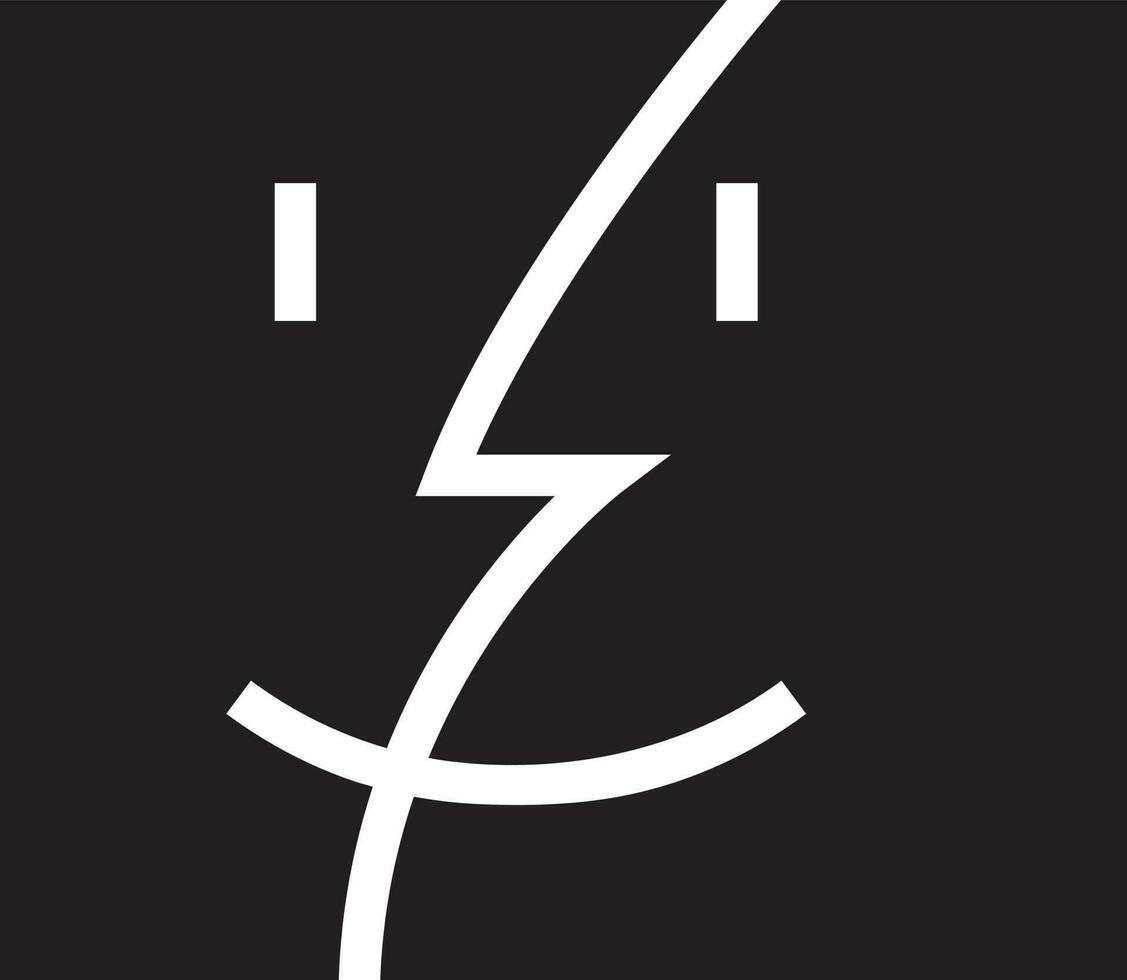Black and white finder. vector