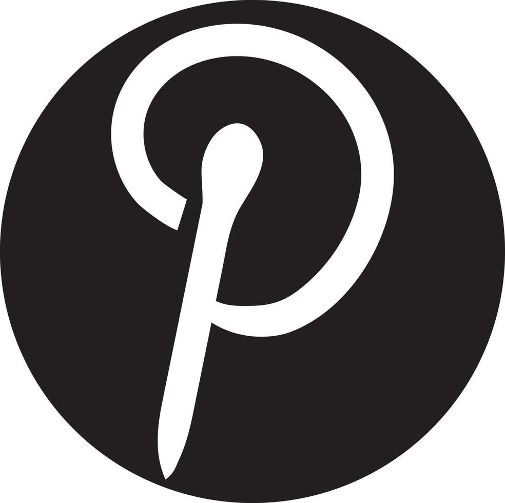 Isolated black and white pinterest. vector