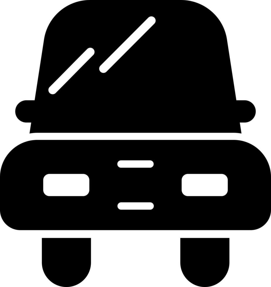 Black and White taxi icon in flat style. vector