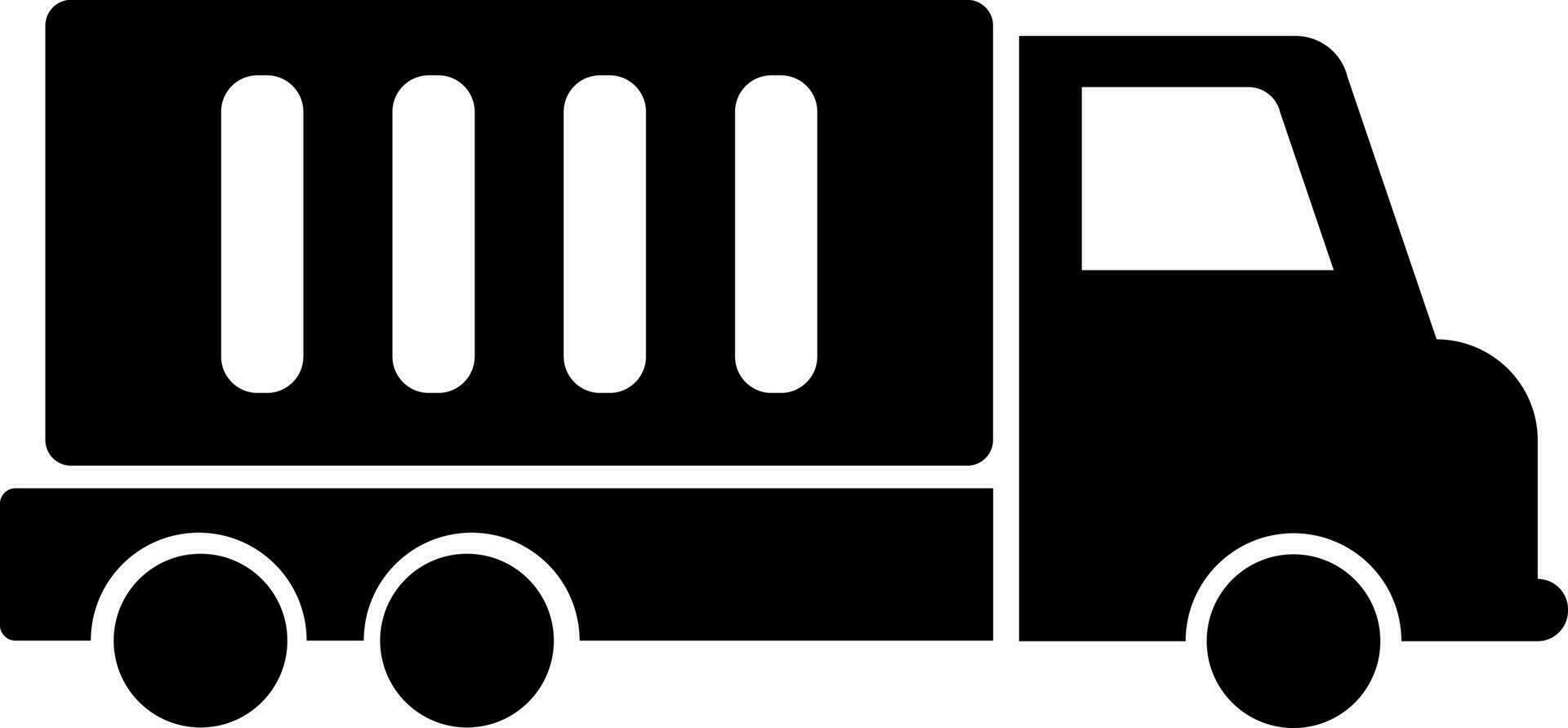 Illustration of truck icon in Black and White color. vector