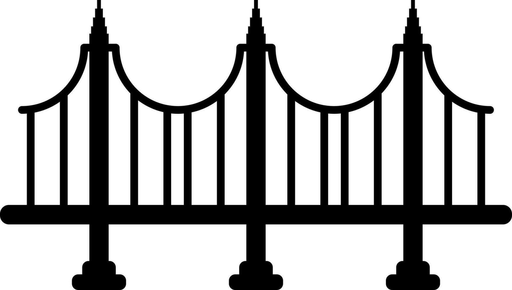 puente icono o símbolo en negro y blanco color. vector