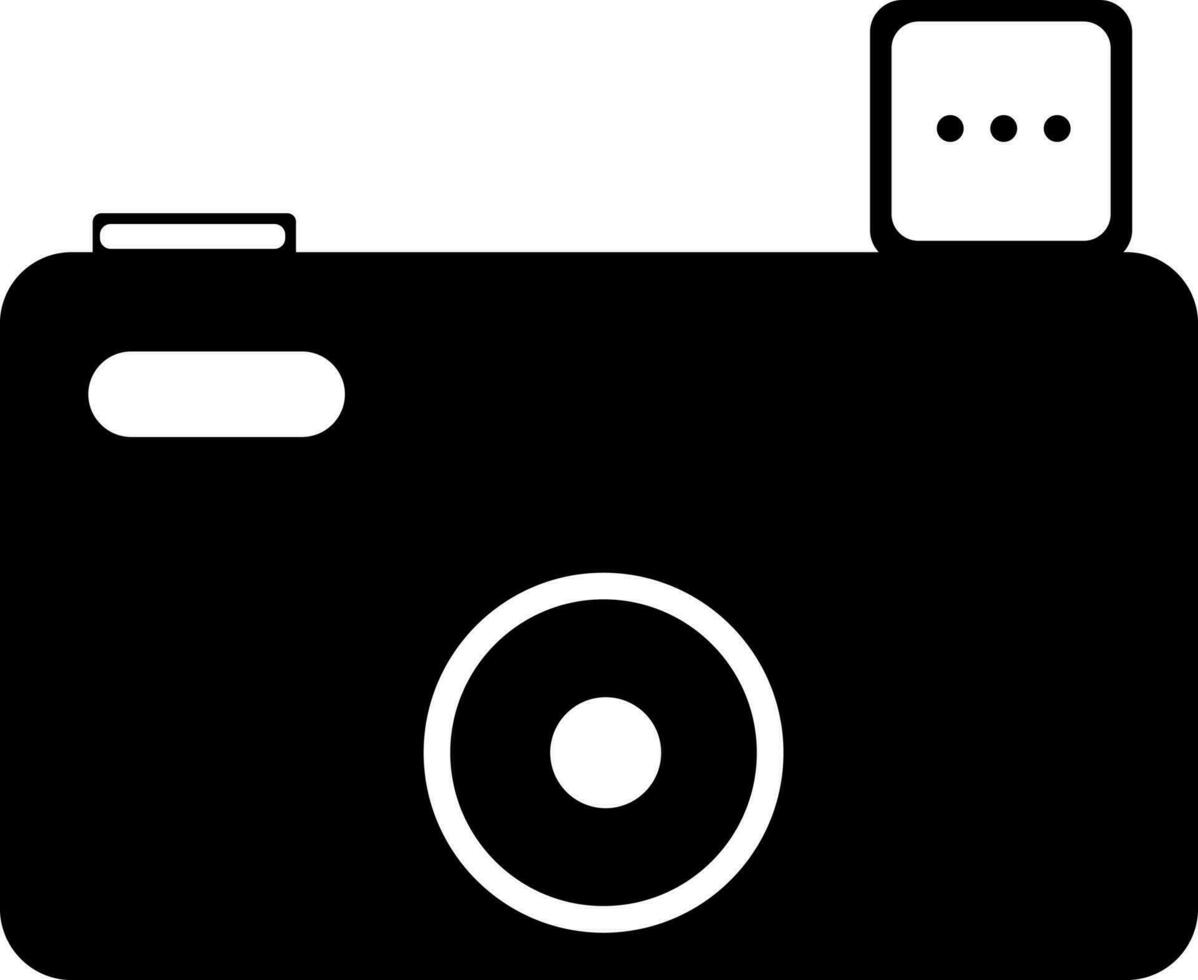 Black and White illustration of a camera. vector