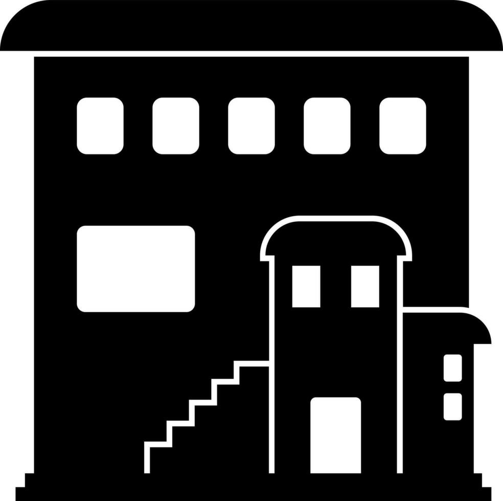 Black and White illustration of home icon. vector