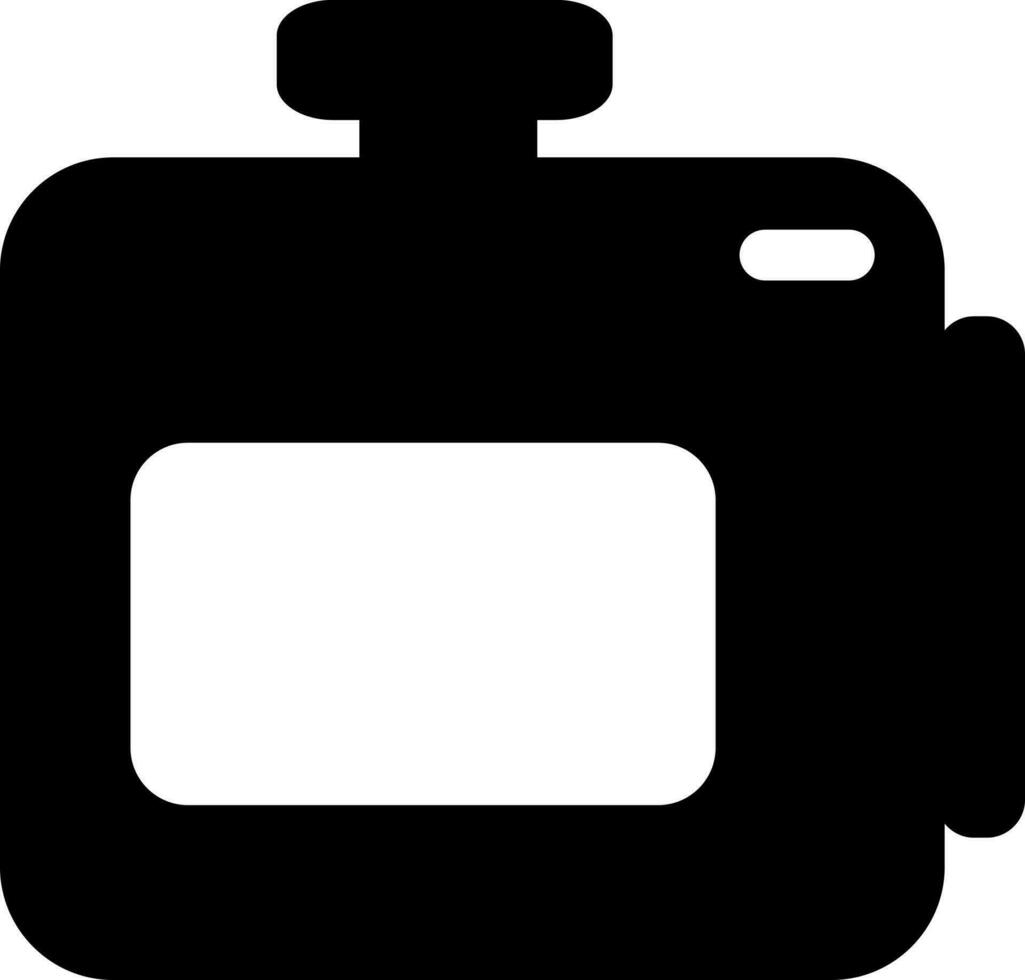 Black and White video camera. Glyph icon or symbol. vector