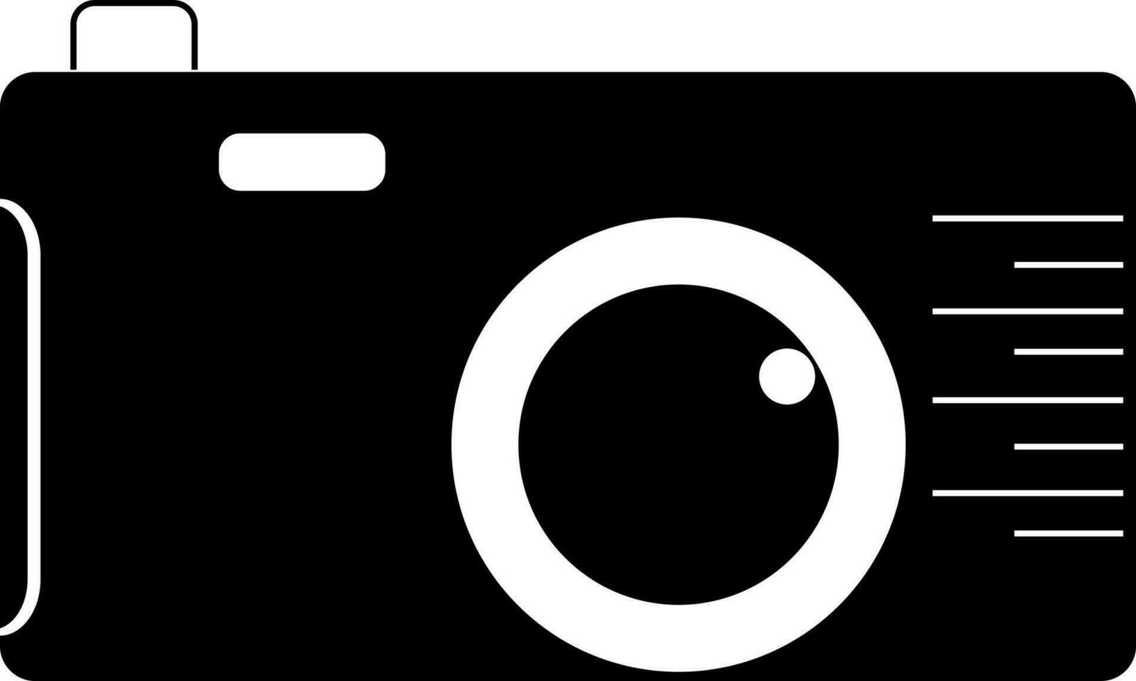 Black and White illustration of a camera. vector