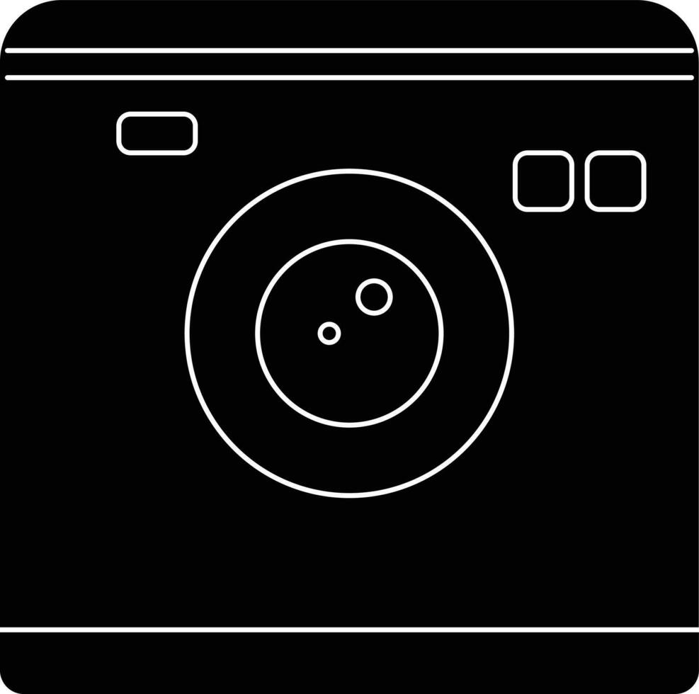 Black and White hipster photo camera in flat style. vector