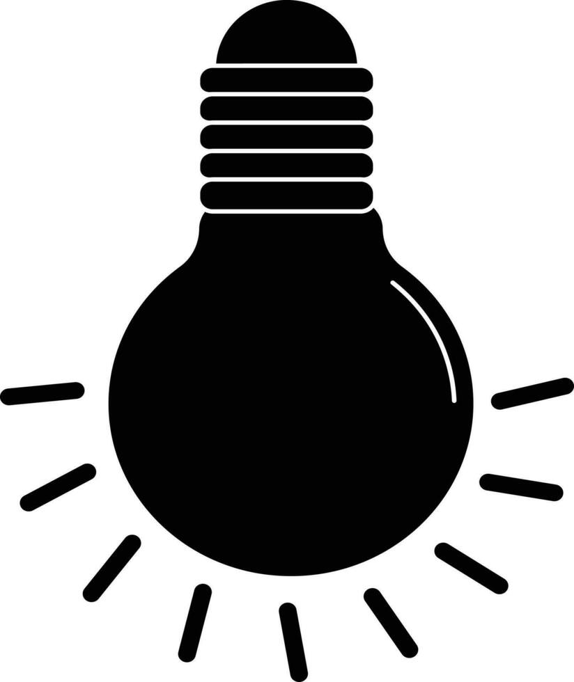 Black lighting bulb on white background. vector