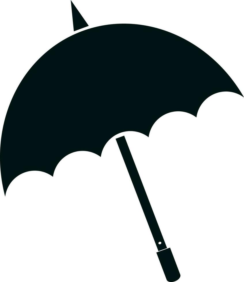 Isolated umbrella in black color. vector