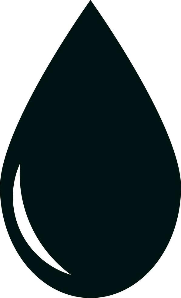 Flat style drop in black color. vector