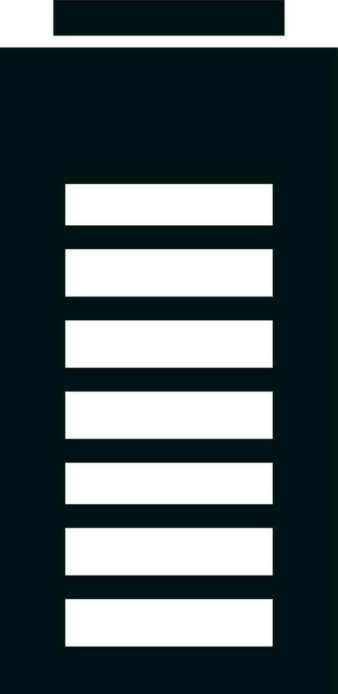 Black and White battery in flat style. vector