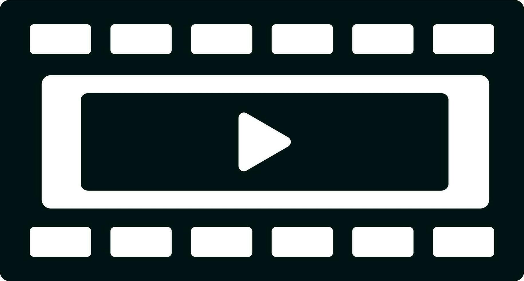 Black and white film strip with play button. vector