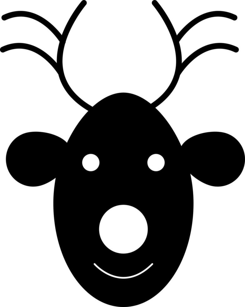 Character of reindeer face with horns. vector