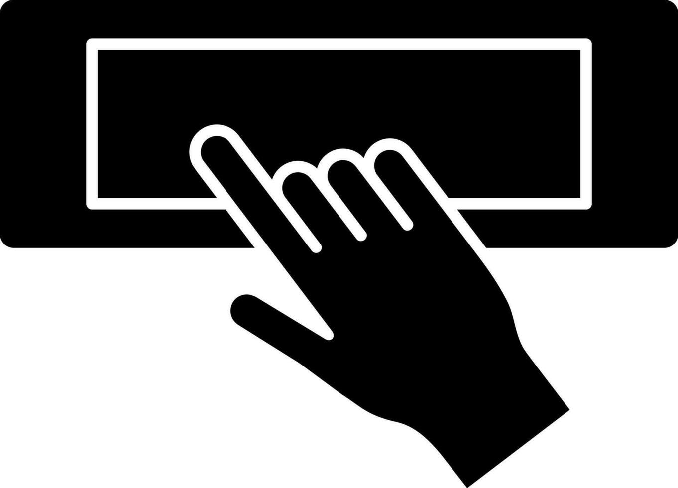 Black and White illustration of clicking icon. vector