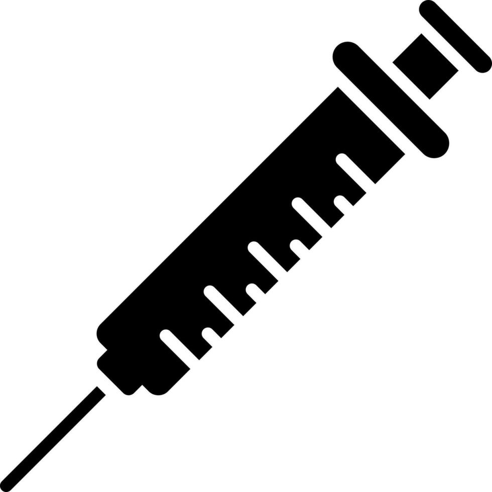 Black and White illustration of syringe icon. vector