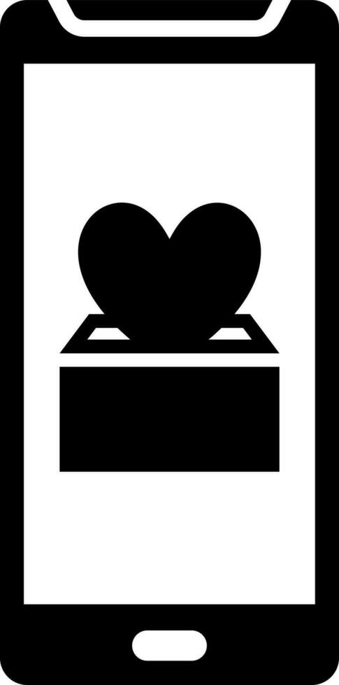 Online charity app in smartphone icon. vector