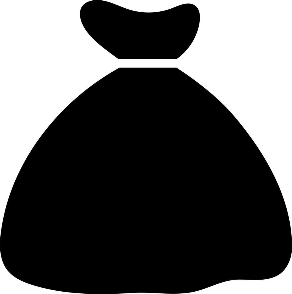 Money bag icon in black color. vector