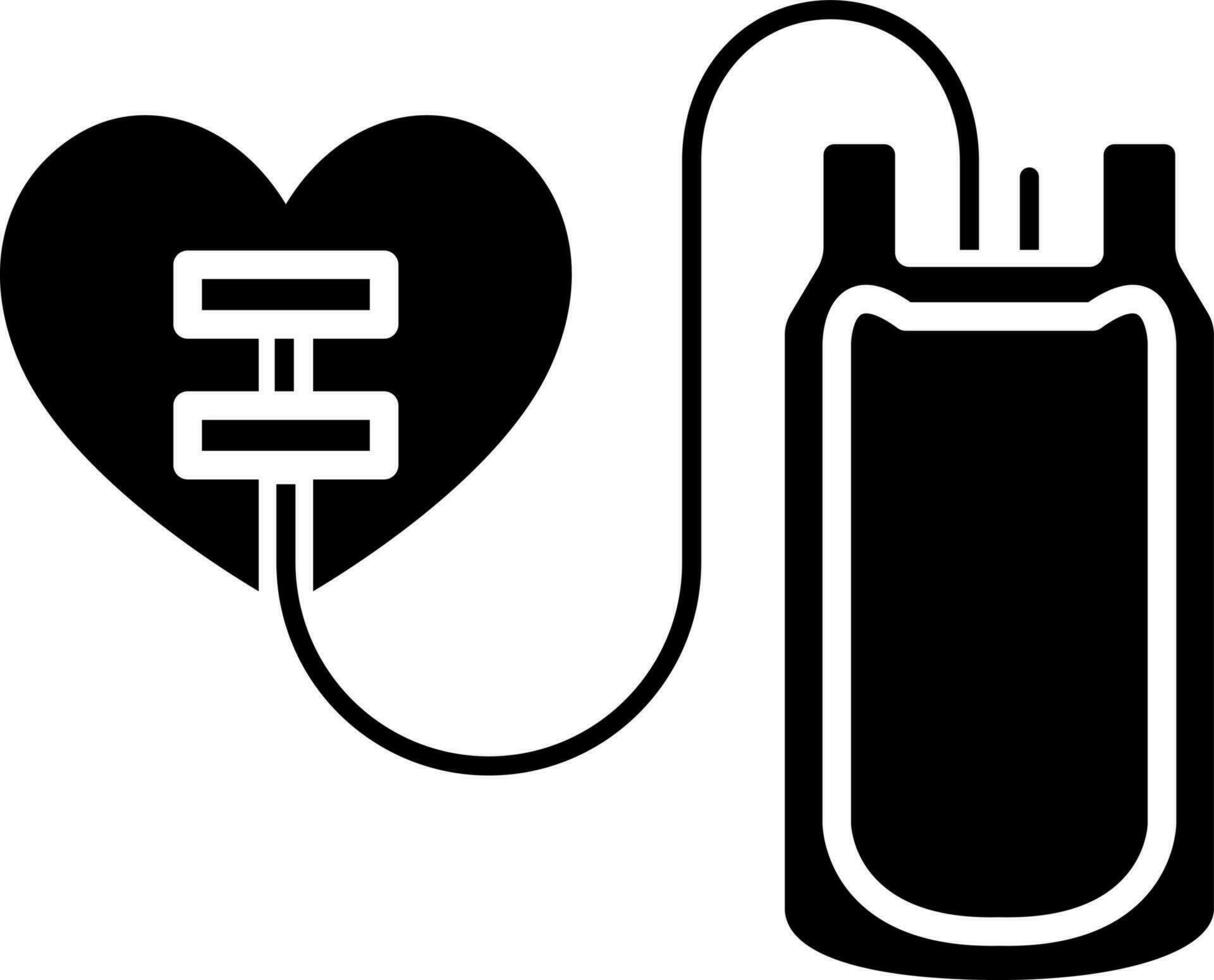 Donate blood glyph icon or symbol. vector